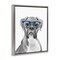 Stupell Industries Fun Boxer Dog Wearing Glasses Black Framed Floater Canvas Wall Art